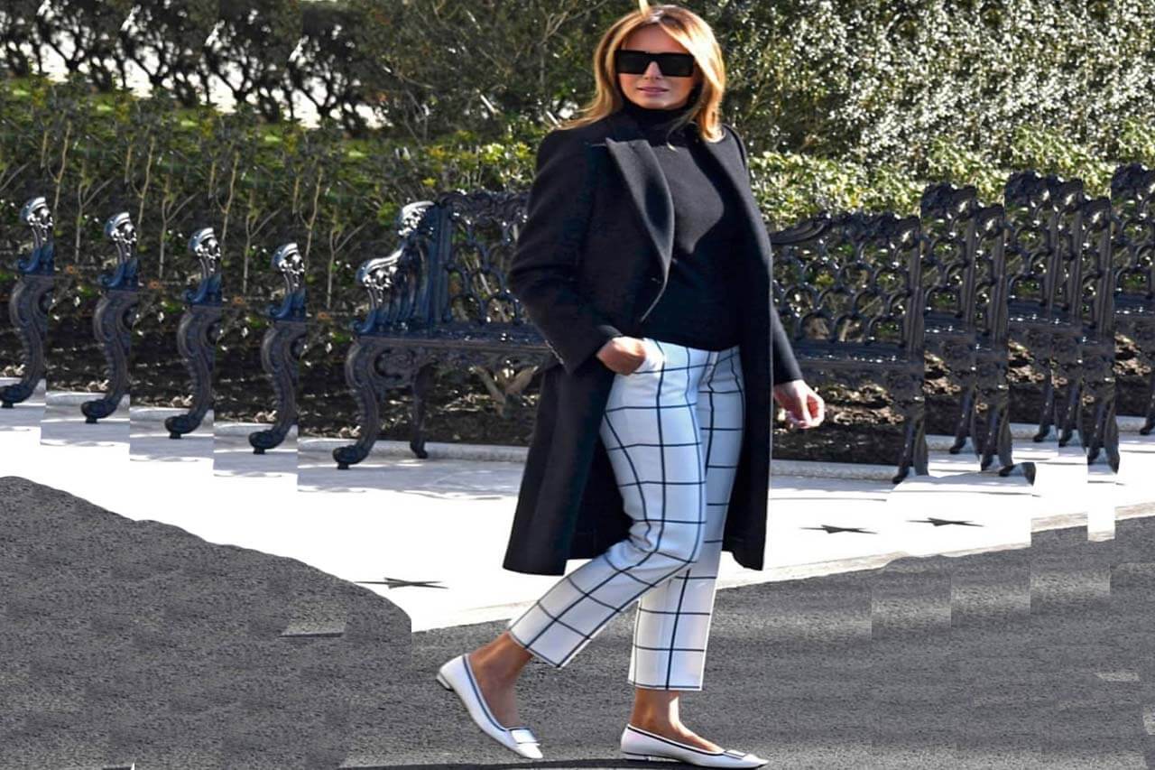 Melania Trump shows how to wear white pants