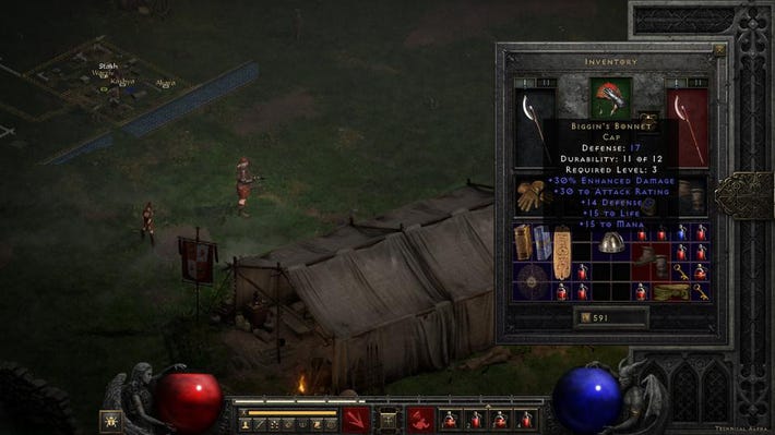 Diablo 2 Resurrection game as a result of the ruthlessness of the inventory