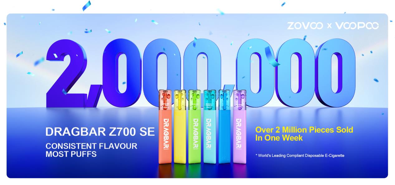 2 Million Pieces! ZOVOO proudly announces impressive first week of DRAGBAR Z700 SE’s UK sales